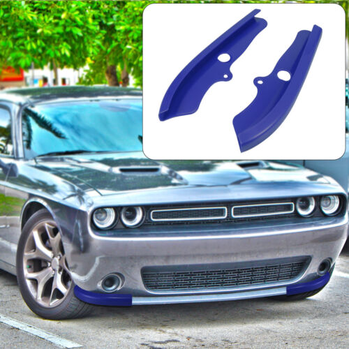 1pairs Car Front Bumper Lip Lever Splitter Protector Blue for Dodge Challenger - Foto 1 di 10