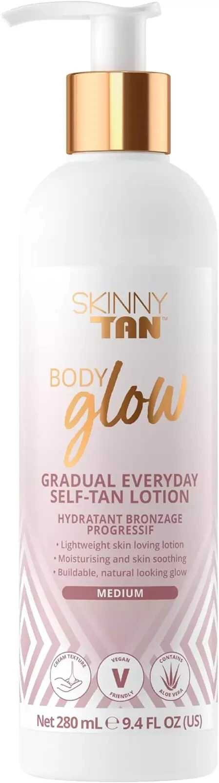 Skinny Tan Body Glow Moisturising Gradual Tan Lotion Fake Tan Moisturiser-280ml