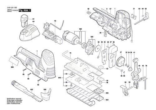 Bosch Ersatzteile für GST 12V-70 Akku-Stichsäge - Bild 1 von 45