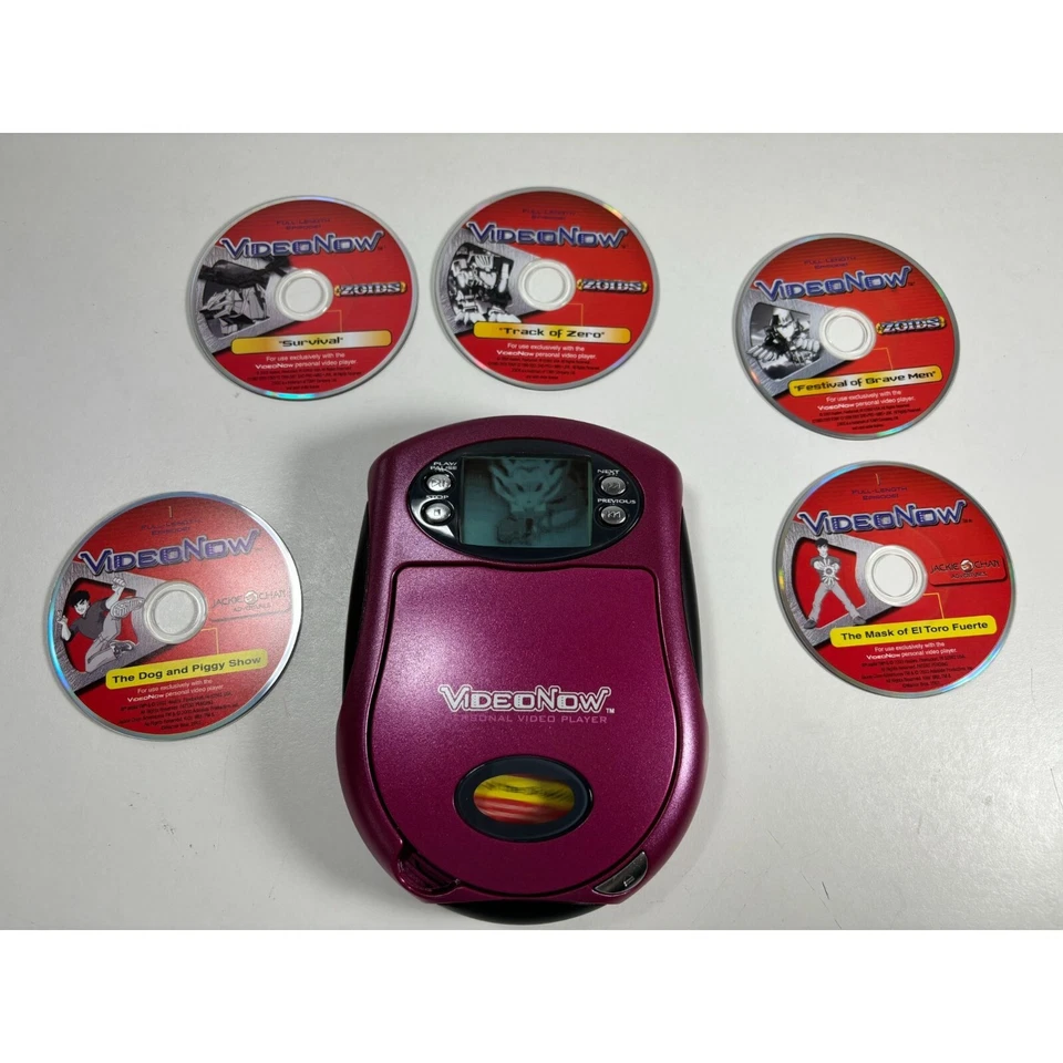 Reproductor de video personal Tiger VideoNow con 5 discos y estuche de transporte probado Foto 3 de 4