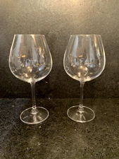Set of 2 Mikasa Nicole Bordeaux Wine Goblet Glasses 8.5” Crystal Glass Balloon