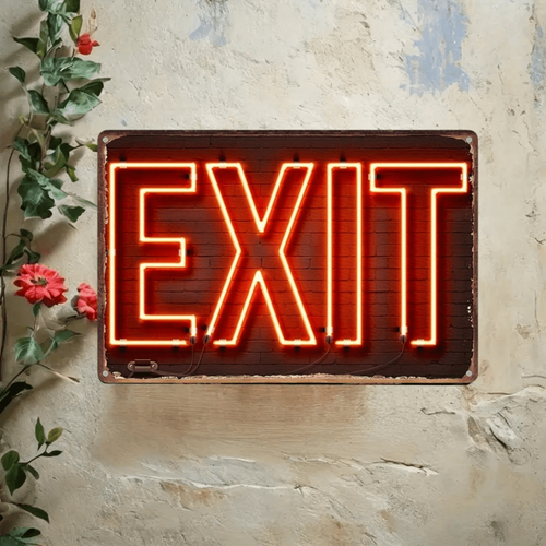 Vintage Iron Sign "EXIT" Design Country Style Wall Art Retro Wall Hanging Plaque - Picture 2 of 9