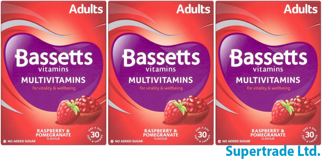 Bassetts Raspberry & Pomegranate Adults Multivitamins Vtamin 30