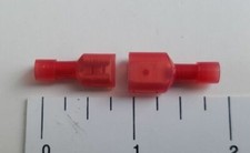 100 Pack XFITTING Male Female Fully Insulated Terminal , Red , 22-18 Gauge