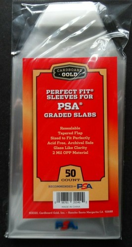 50 Cardboard Gold Perfect Fit Sleeves for PSA Graded Slabs - Picture 1 of 2