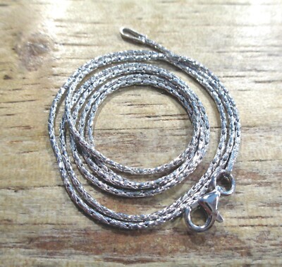 1MM ITALIAN RHODIUM PLATED 925 STER SILVER DIAMOND CUT DC DISCO CHAIN NECKLACE