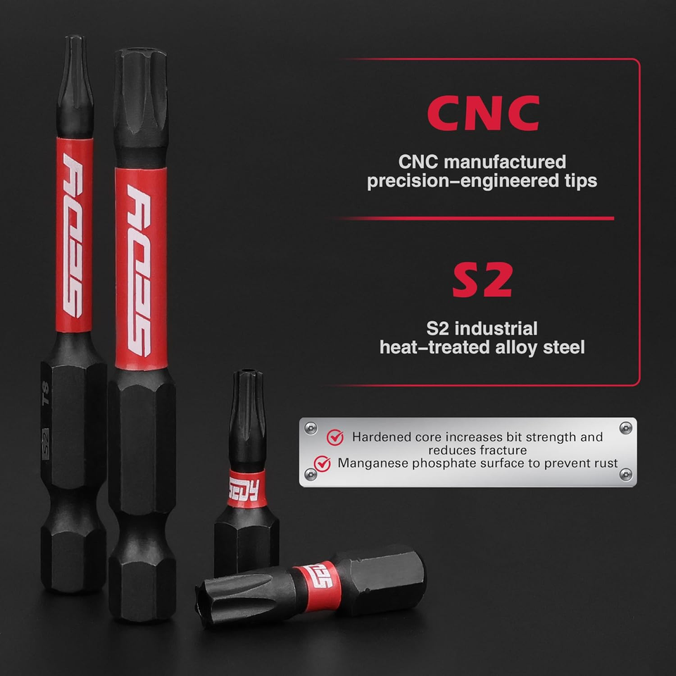 25-piece Torx Bit Set, 1''&2.5'' Security Tamper Proof Torx Impact ...