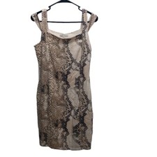 NWT Guess Viper Snakeskin SL Ricci Dress Size Large Bodycon Woman’s Lined L