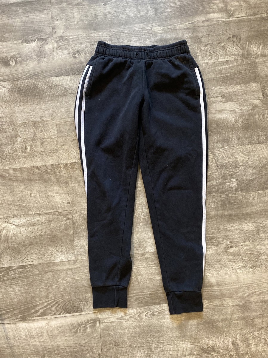 Adidas Sweatpants XS Unisex Elastic Bottoms Black Three