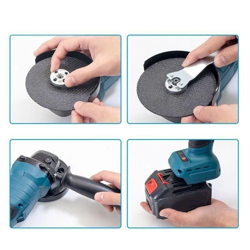 SMERIGLIATRICE ANGOLARE FRULLINO 11 DISCHI 100MM 4AH BRUSHELSS DOPPIA BATTERIA - Immagine 2 di 4