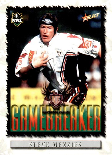 NRL Rugby League Select Classic Trade Gamebreaker Card STEVE MENZIES MANLY