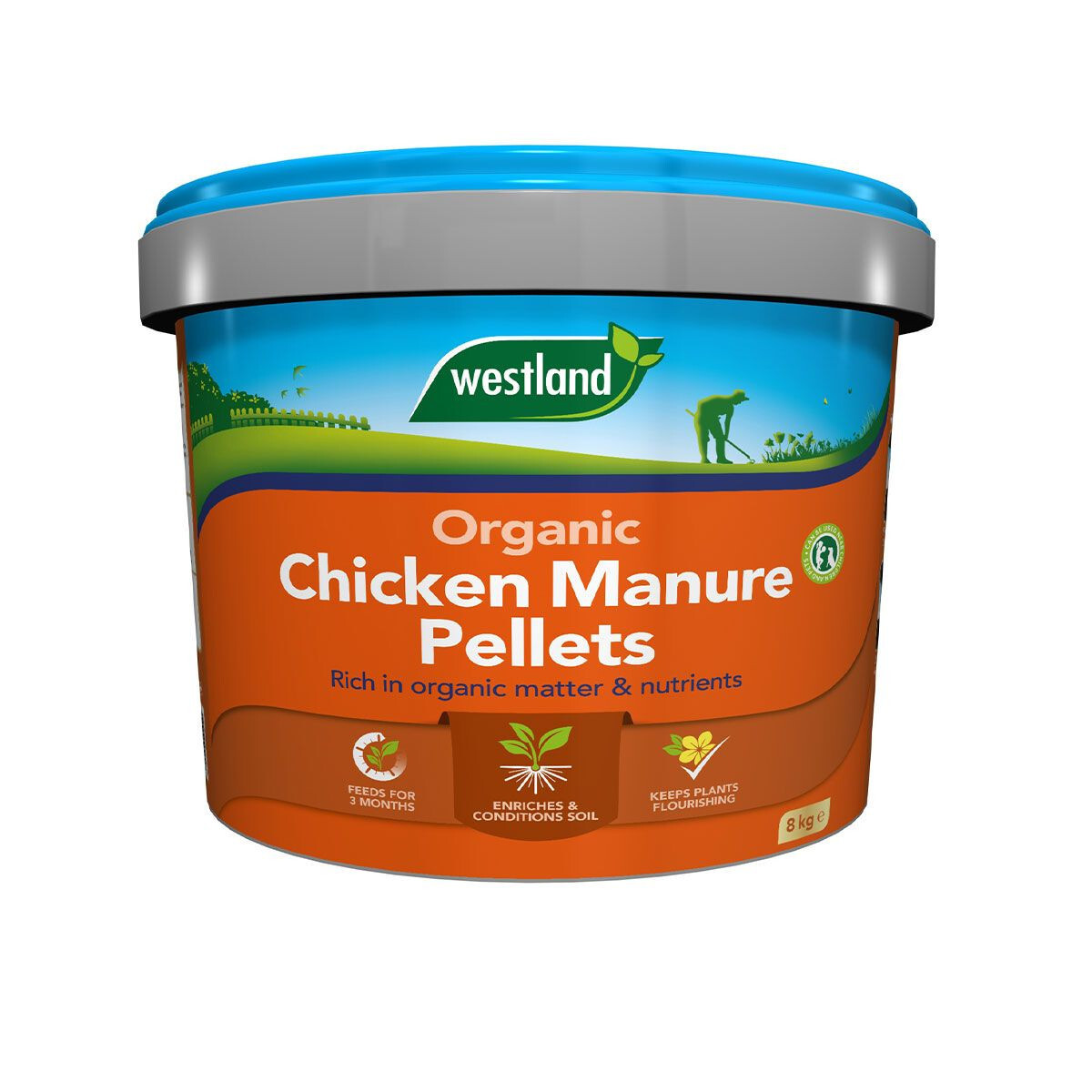 Westland Organic Chicken Manure Pellets Tub 8kg
