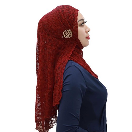 Islamic Veils,Khimar,shayla,alamira Lace Long Scarf, Headscarf with Access F8L2 - Imagen 7 de 27