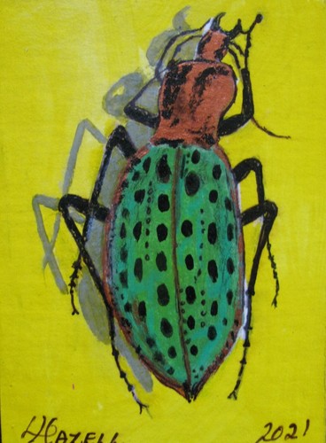 A1223 ORIGINAL ACRYLIC ACEO PAINTING BY LJH "LADYBUG" - Picture 14 of 24