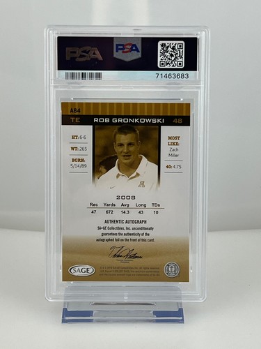 SA_GE Hit Rob Gronkowski 2010 plata radiocontrol automático PSA 9 - Imagen 2 de 2
