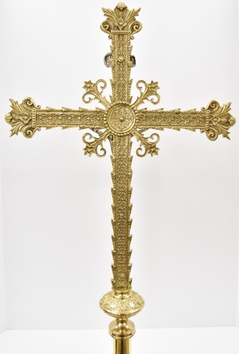 + Traditional Brass & Silver Church Mass Processional Cross (#205PC) Chalice Co. - Picture 14 of 19