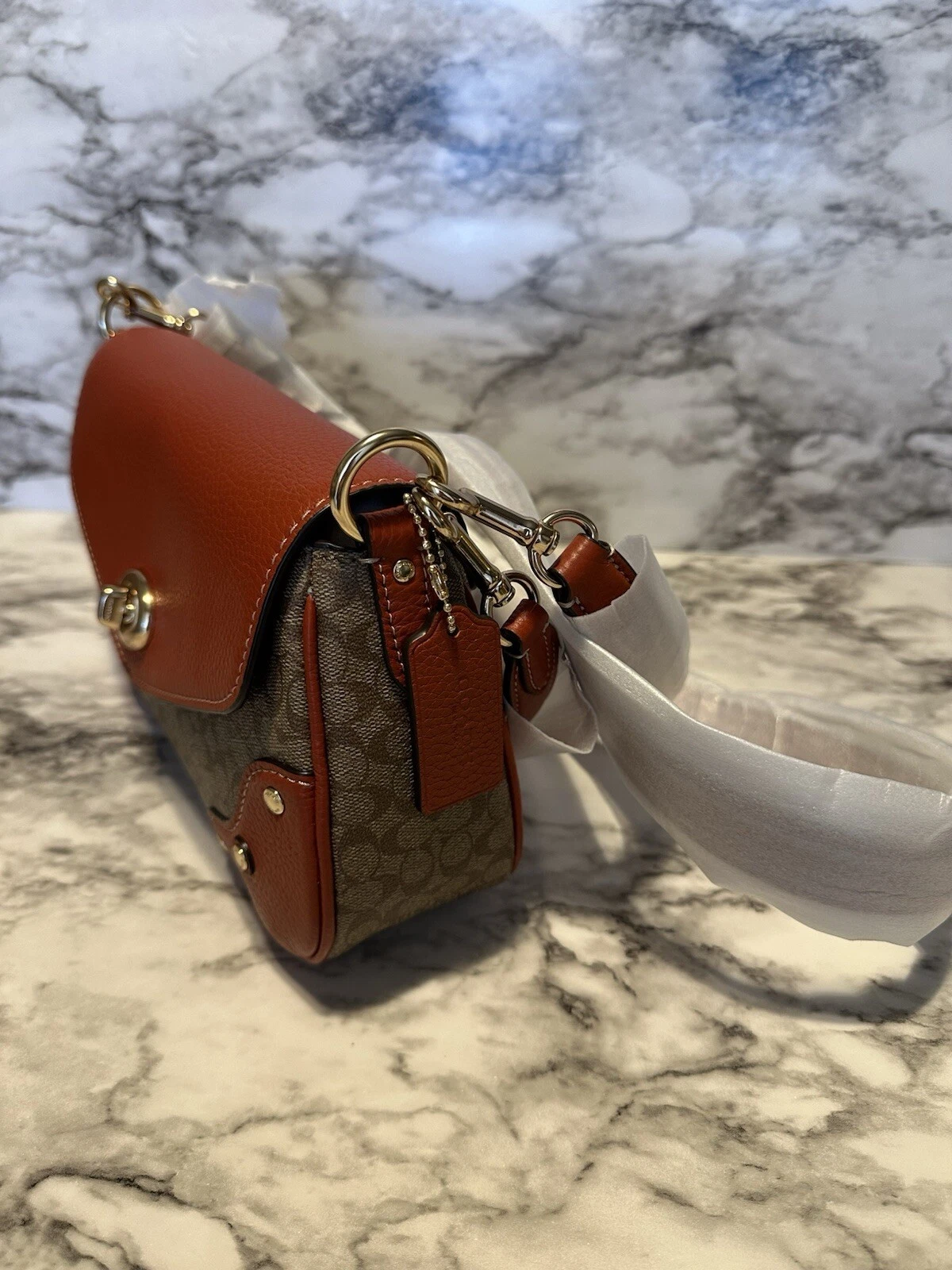 Borsa a tracolla Coach MN SIG MILLIE CE639 IM KAKI TERRACOTTA