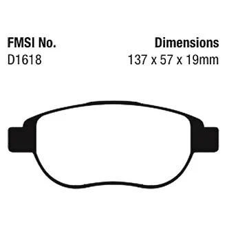 EBC DP21383 Greenstuff 2000 Series Sport Front Brake Pads for 2012-2013 Fiat 500 — 第 4/4 张图片