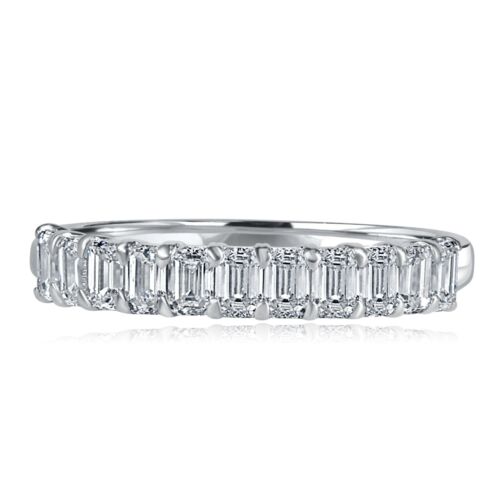 Bague de mariage diamant émeraude cultivée en laboratoire 1 carat or blanc 14 carats, jaune - Photo 3 sur 11