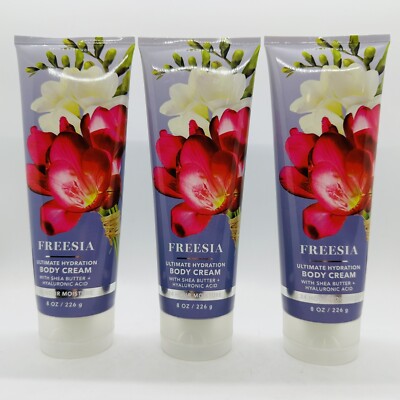 NEW! 3 PCS BATH & BODY WORKS FREESIA ULTIMATE HYDRATION BODY