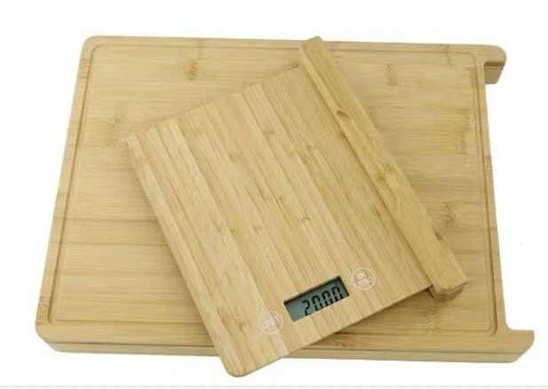 Компактная бамбуковая разделочная доска 2 в 1 с цифровыми весами - емкость 10 фунтов - Изображение 2 из 4