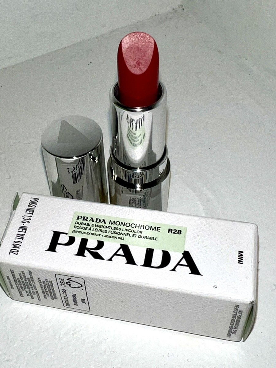 Prada Monochrome Red R28 Fuoco Hyper Matte Mini Lipstick 0.04 Oz