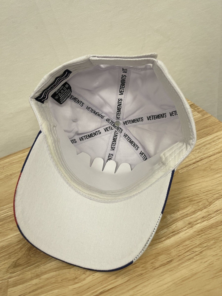 Vetements x Tommy Hilfiger Baseball Cap, White/Navy Blue, Logo 