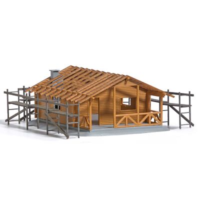Busch H0 1855 Blockhütte im Bau