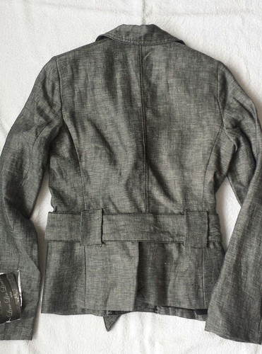 Women's MNG Mango Suit Jacket Linen Grey color sizeUK 8 / EU 36 BNWT - Picture 4 of 8