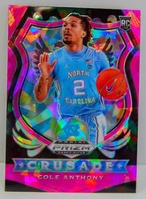 Cole Anthony 2020-21 Prizm Draft Picks Pink Cracked Ice Crusade Rookie Card #89