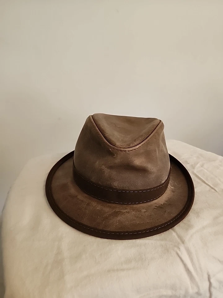 American Hat Makers couro médio Trilby Fedora - Imagem 2 de 4