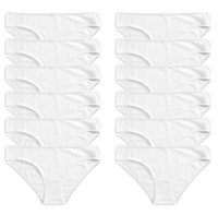 Womens Bikini Briefs 100% Cotton High Leg Ladies Knickers Underwear, Pack Of 12