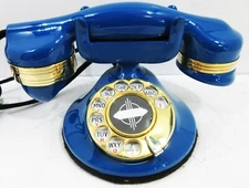Automatic Electric Round Base Model #40 Circa 1929 Telephone (Blue)