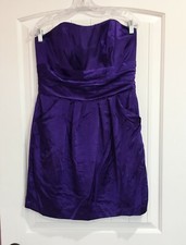 DAVID'S BRIDAL DEEP PURPLE SHIMMER BRIDESMAID, PROM, COCKTAIL DRESS / SIZE 12