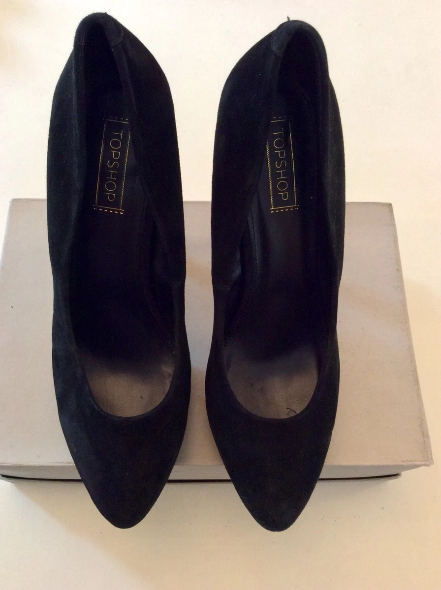 TOPSHOP BLACK SUEDE PLATFORM HIGH HEELS SIZE 6 39