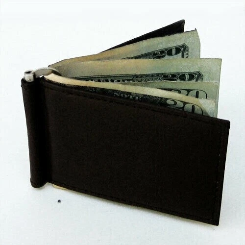 MEN'S GENUINE LEATHER SPRING MONEY CLIP BIFOLD WALLET USA Seller - Image 3 of 4