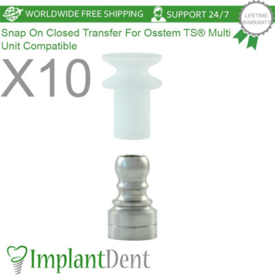 10x Dental Snap On Closed Transfer For Multi Prothesen Prostem Compatible