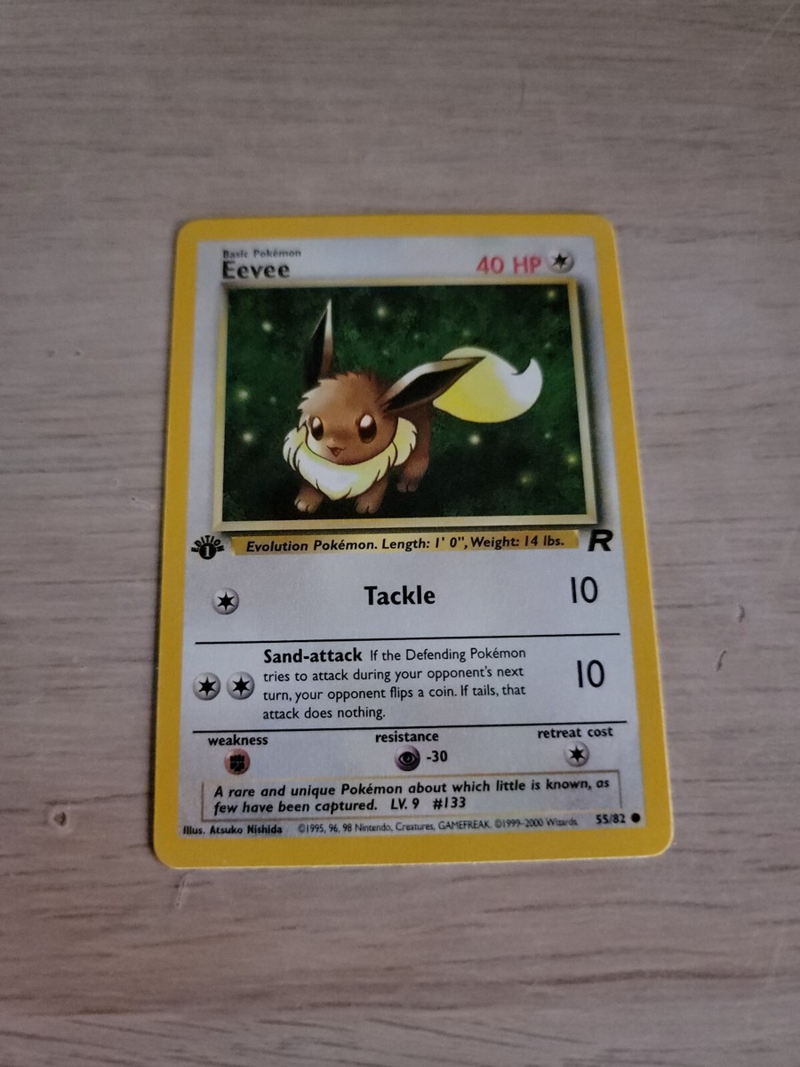 1995 eevee pokemon card value 55 82 Evoli 55/82 1st edition