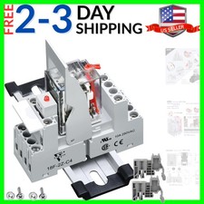 110V Electromagnetic Relay 110V-120V AC Coil 10Amp 8 Pin DPDT with Button, L...