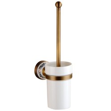 Toilet Brush with Holder for Bathroom Antique Bronze Wall Mounted Toilet Wall...