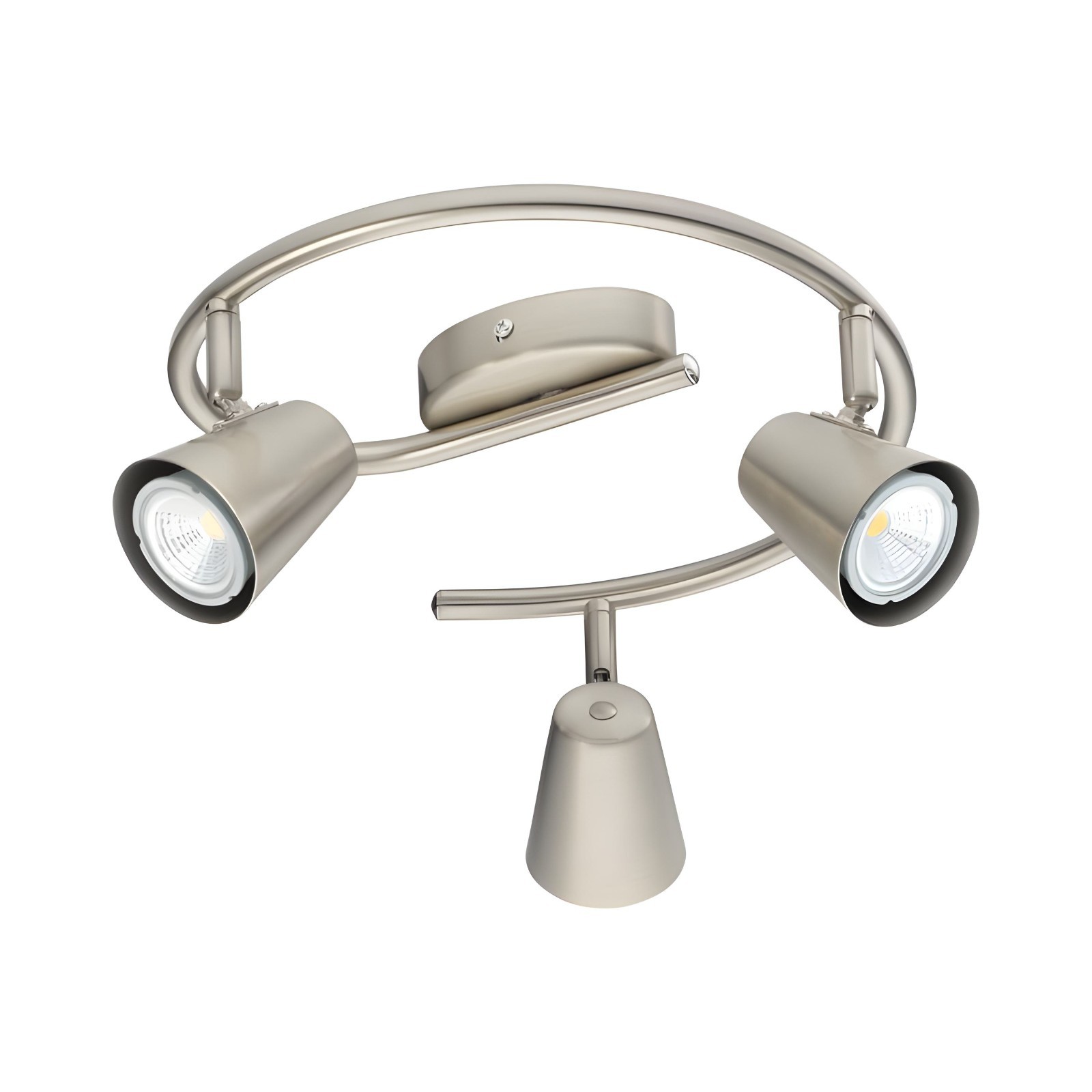 3 Bulb Ceiling Spot light- GU10-LED Matt Nickel- 3 x 5W LED Bulbs Included