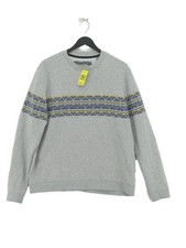 Ted Baker Men's Jumper Chest: 40 in Grey Cotton with Polyester Pullover