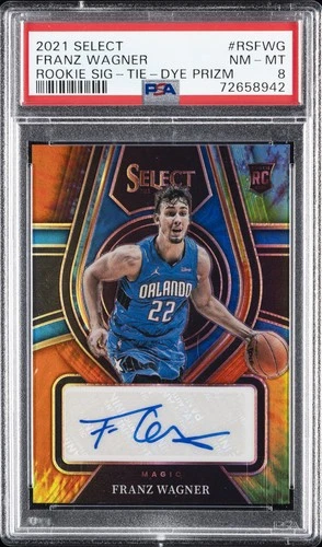 2021 PANINI SELECT ROOKIE SIGNATURE TIE-DYE FRANZ WAGNER RC 1/25 PSA 8 AUTO