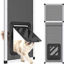 Vertical Ventilated Cat Door for Window Fits 31-42 Inch Auto Close