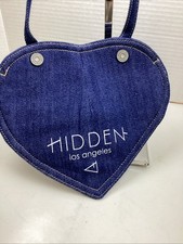 New Hidden LA Dark Denim Heart Shape Shoulder Bag Crossbody Tote Messenger