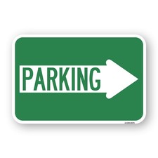 Parking With Right Arrow Heavy Gauge Aluminum Parking Sign