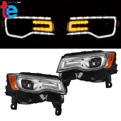 HID Headlight Fit For Jeep Grand Cherokee 2017-2021 w/Auto Leveling LH+RH Chrome