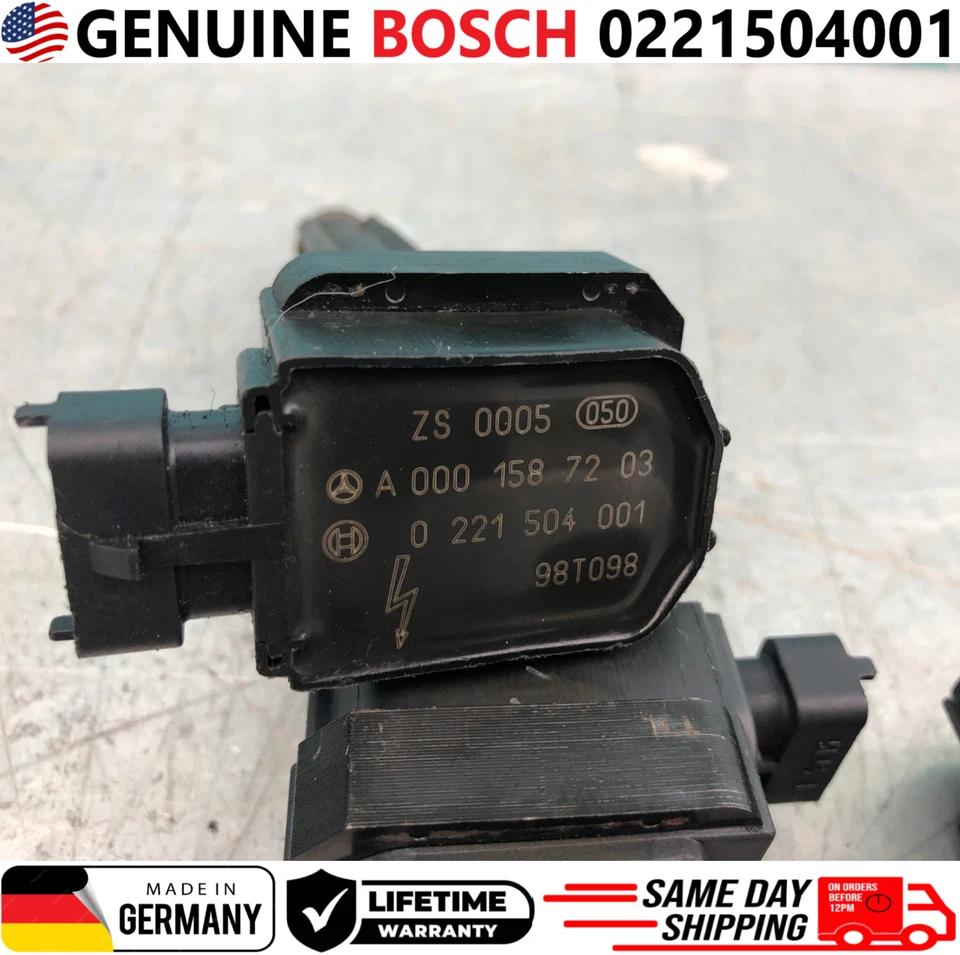 Bobinas de ignição genuínas Bosch para 1996-1999 Mercedes-Benz 4.2L 5.0L, 0221504001 - Imagem 3 de 4