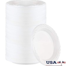 Disposable Plastic Plates Pack Parties Weddings Events Gatherings Reusable New