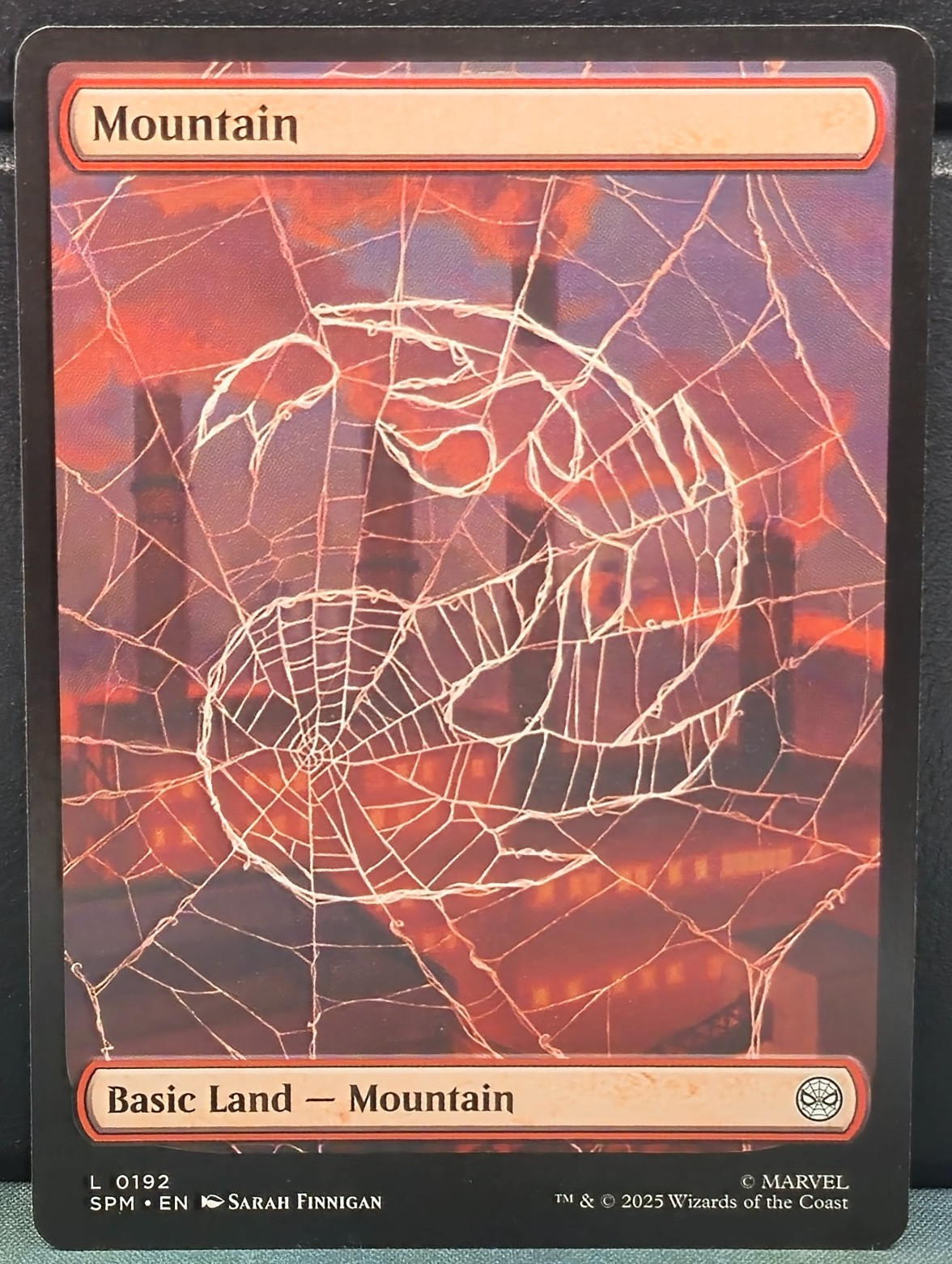 Mountain L 0192 FULL ART Marvel Spider-man Near Mint Card Game Basic Land NM MTG